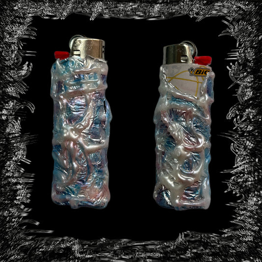 1 of 1 lighter case fountain blue handmade